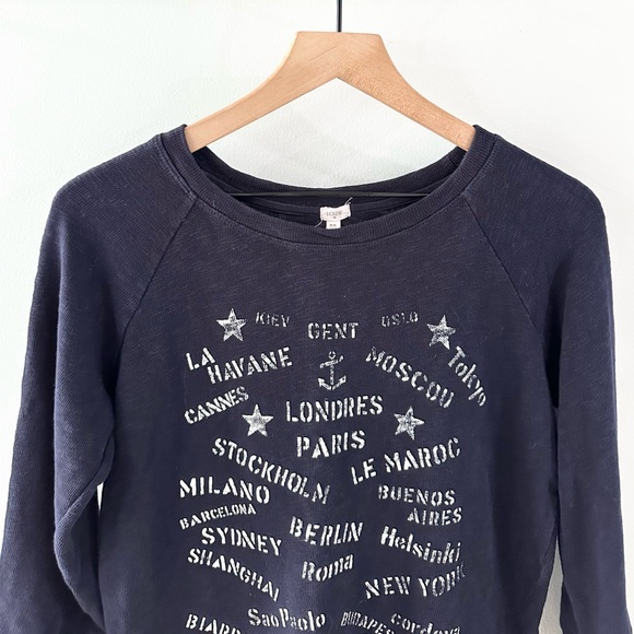J. Crew Port Of Call Sweatshirt Navy Size XS - Picture 3 of 6
